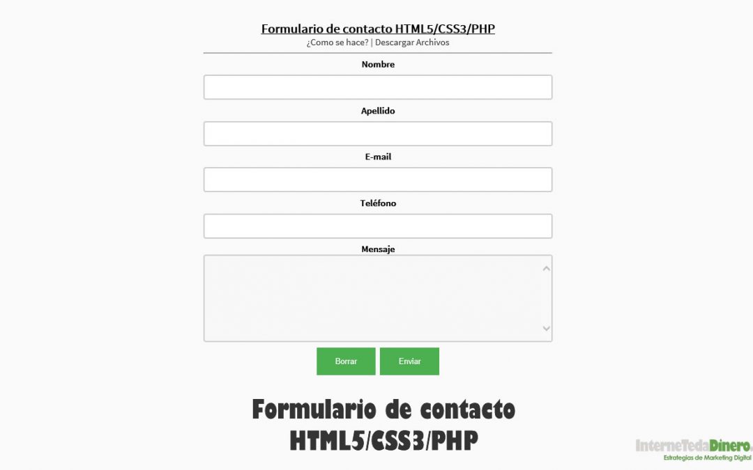 Crear formulario de contacto HTML5/CSS3/PHP